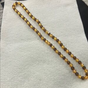 vintage beaded amber necklace